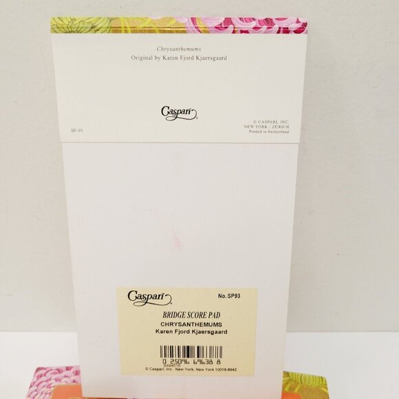 3 VTG Caspari Bridge Score Pads Pink Yellow Floral Gold Tone CLEAN - Picture 4 of 4